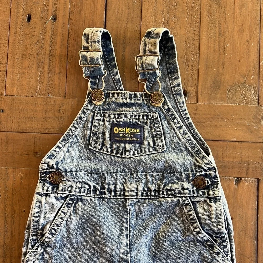 Oshkosh vintage acid wash denim overalls